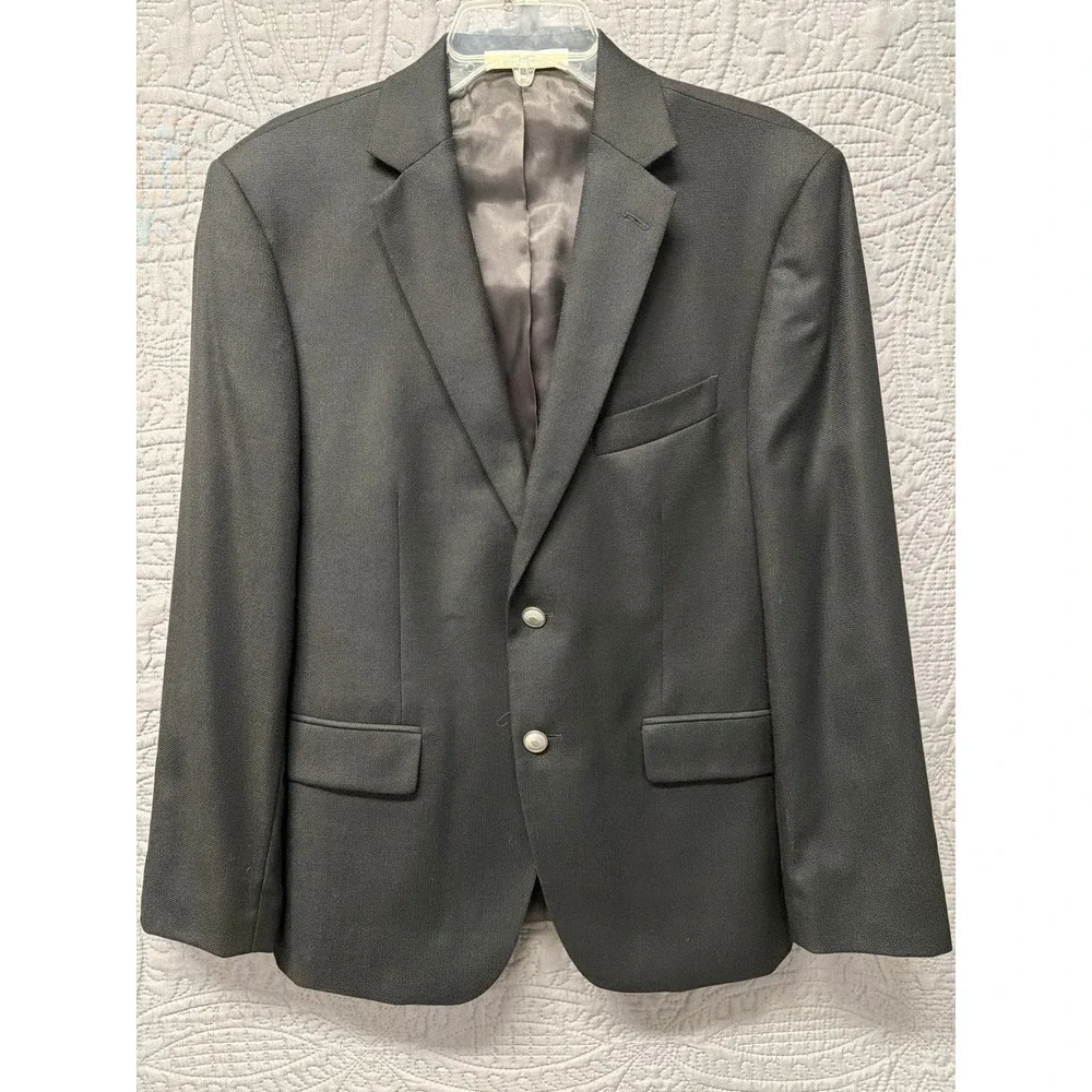 Joseph Abboud Loro Piana Super 120s Wool Blazer Mens 40 Short Black Sport Coat